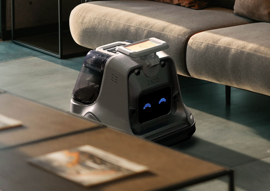 X1000 robot cleaning between couch and coffee table