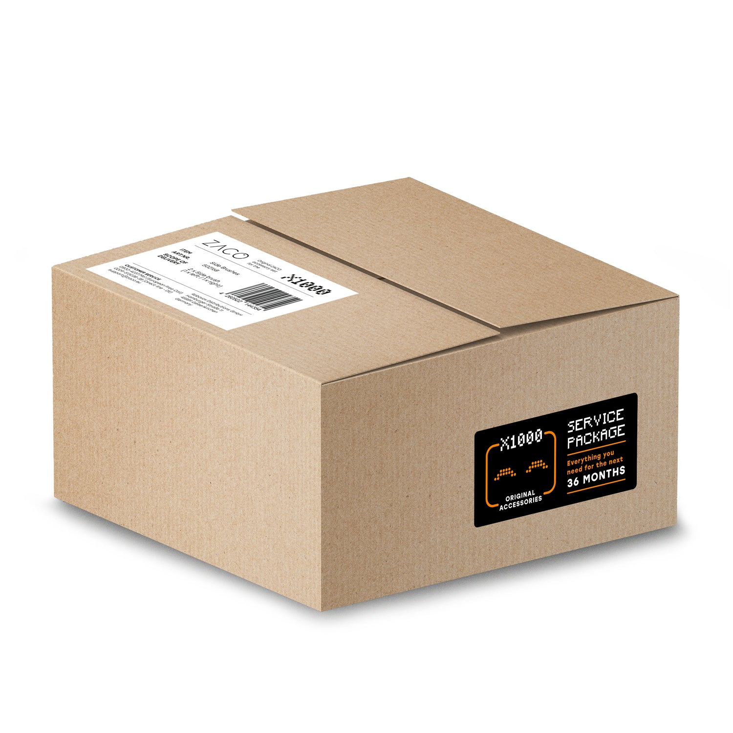 cardboard box with X1000 label