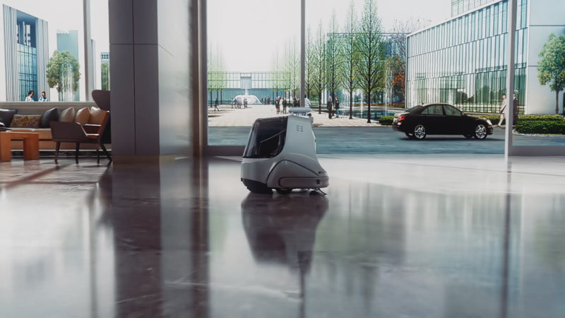 X1000 robot driving through different environments: hotel, office & warehouse